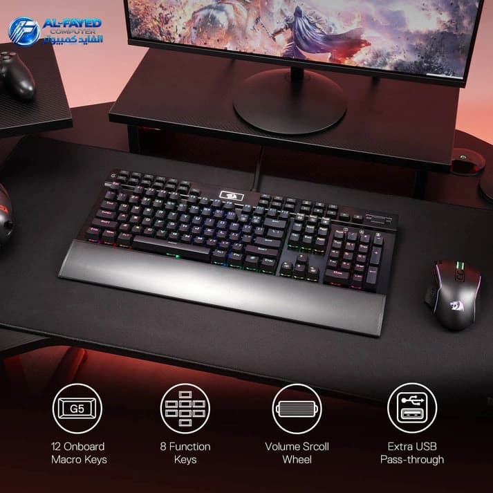Redragon K550-1 Red Switch Yama RGB LED Backlit Customizable Mechanical Gaming Keyboard (Black) thumbnail 2