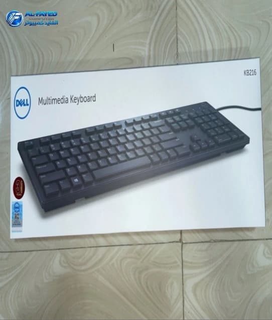 Keyboard DELL KB216 لوحة مفاتيح Dell Multimedia سلكية، باللون الأسود - KB216 - View 1