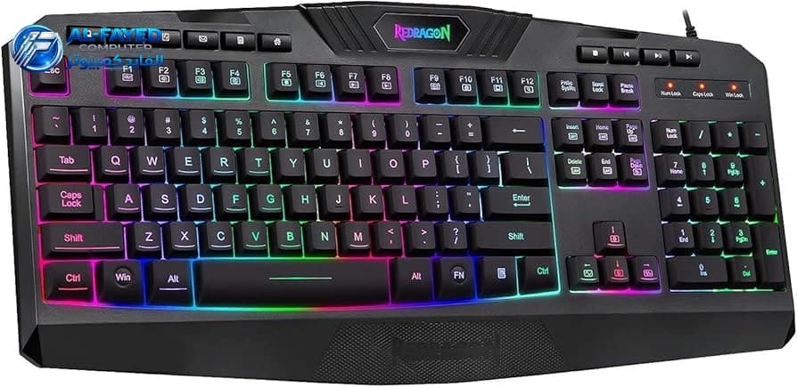 K-503   Redragon Redragon K503 PC Gaming Keyboard, Wired, MultimediaKeys, Silent USB Keyboardwith Wrist Restfor Windows PC Games ( RGBLED Backlit with Macro Recording) - View 1
