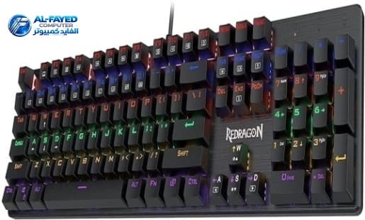 K-608   Rainbow  Redragon K608 Valheim Rainbow Gaming Keyboard,104 Keys NKRO Mechanical Keyboardw/ Soft Tactileand Low Noise BLUE Switch - View 1