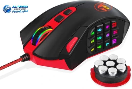 Mouse Redragon  M-901-1 REDRAGON M901 GAMING MOUSE, WIRED MMO RGB LED BACKLIT COMPUTER MICE, 24000 DPI, PERDITION, WITH WEIGHT TUNING SET & 18 PROGRAMMABLE BUTTONS FOR WINDOWS PC GAMING (WHITE) - View 1