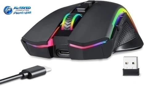 Mouse ويرلس Redragon  M-602-KS   W REDRAGON M901 GAMING MOUSE, WIRED MMO RGB LED BACKLIT COMPUTER MICE, 24000 DPI, PERDITION, WITH WEIGHT TUNING SET & 18 PROGRAMMABLE BUTTONS FOR WINDOWS PC GAMING (WHITE) - View 1