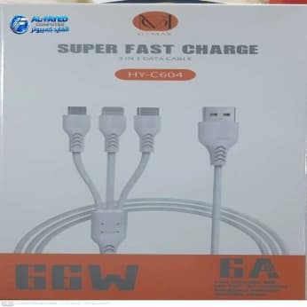كابل 3×1 Cable G-Max HY  C-604 أمبير6A 3×1  / مايكرو/أيفون تايب سى - View 1